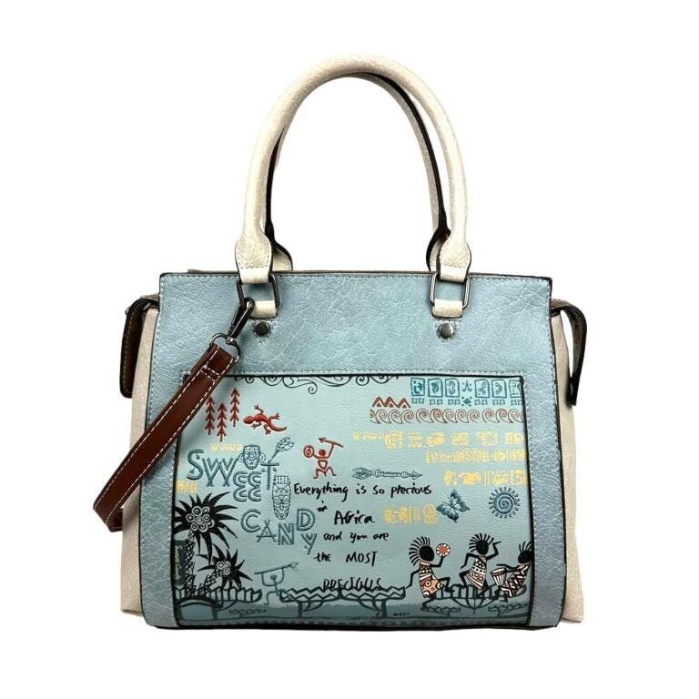 Borsa shopper grande da donna Sweet Candy con tasca posteriore