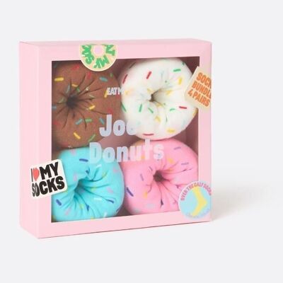Socks, Joe's Donuts box, 4