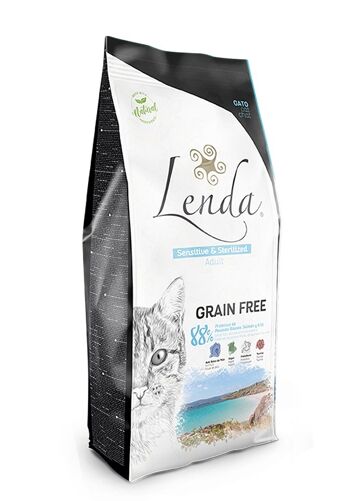 Nourriture sèche pour chats Lenda Adult Cat Sensitive & Sterilized
Sans Céréales 2kg 1