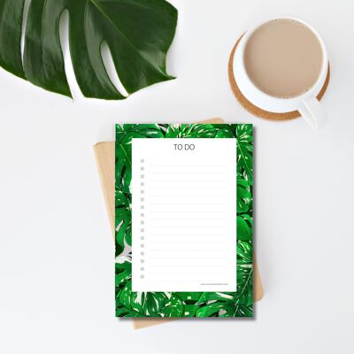 Liste de choses à faire, Liste de tâches, Liste de contrôle, Décor Monstera Deliciosa, Papeterie Botanique, Plantlady