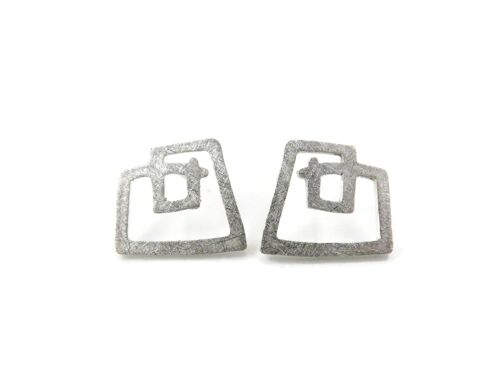 Sculptural Silver Stud Earrings