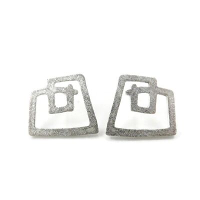 Sculptural Silver Stud Earrings