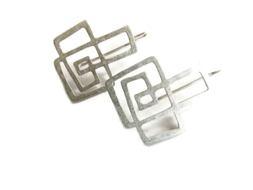 Silver Line Contemporary Dangle Earrings