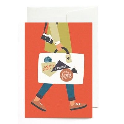 Greeting card - Let's travel the world