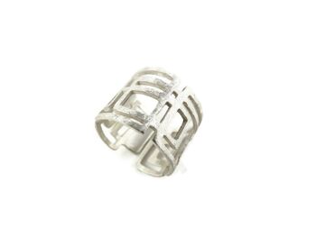 Bague Argent Moderniste Ajustable 5