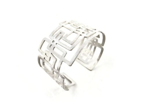 Brazalete Brazalete Ancho Modernista de Plata