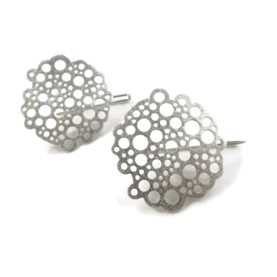 Artistic Circles Silver Dangle Earrings