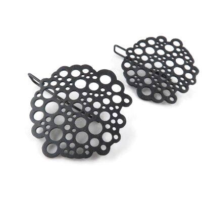 Künstlerische Kreise Ohrringe aus oxidiertem Silber