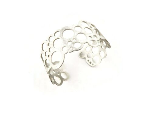 Circles Geometric Silver Cuff Bracelet