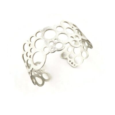 Circles Geometric Silver Cuff Bracelet