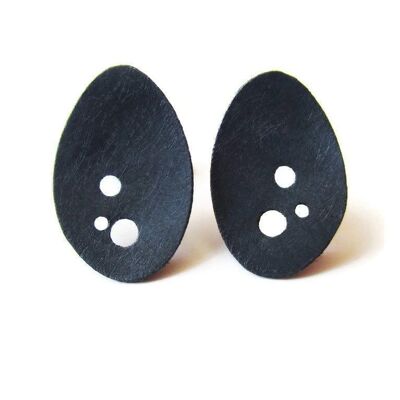 Boucles d'oreilles en argent noir