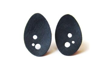 Boucles d'oreilles en argent noir 1