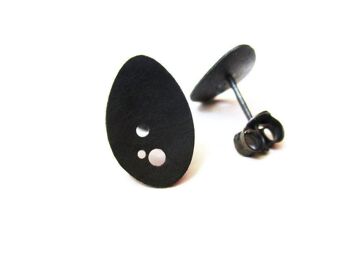Boucles d'oreilles en argent noir 5