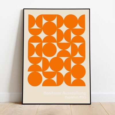 Bauhaus Poster, Orange, Kitchen Print, Mid Century Modern Wall Art, Exhibition Poster, Geometric Wall Art, Minimalist Decor, Retro Print