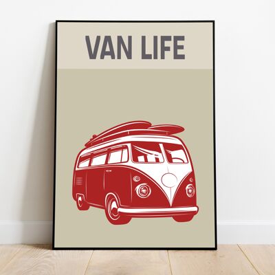 Vanlife, Kitchen Print, VW Campervan, Travel Print, Bedroom Wall Art, Retro Print, Minimalist Decor, Modern Wall Art, Housewarming Gift