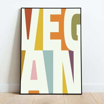 Vegan Print, Typography Print, Foodie Gift, Kitchen Poster, Modern Wall Art, Pop Art, Retro Print, Boho Decor, Housewarming, Wall Decor