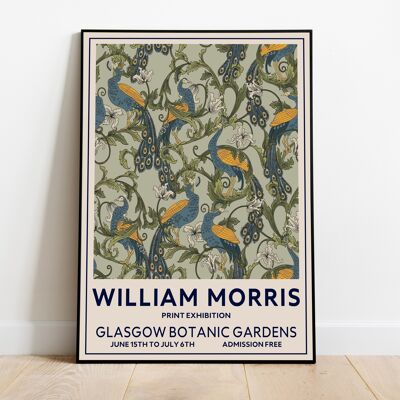 William Morris Print Mid Century Modern Wall Art, Kitchen Print, Vintage Poster, Exhibition Poster, Glasgow Print, Housewarming Gift For Her, Peacock Print