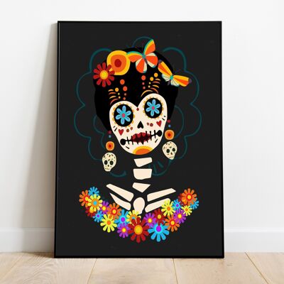 Day of The Dead, Sugar Skull, Kitchen Print, Gothic, Mexican Decor, Psychedelic Art, Minimalist Decor, Gift For Her