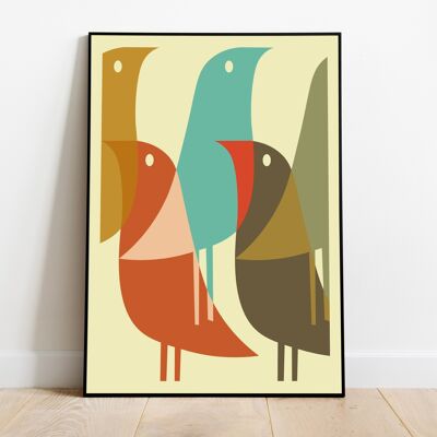 Bird Print - Geomteric Art | Pop Culture Print | Mid Century Modern | Retro Print | Minimalist Art | Mid Century Print