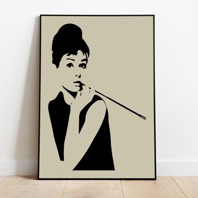 Audrey Hepburn - Art Print | Mid Century Modern | Geometric Art | Pop Culture Print | Minimalist | Retro | Vintage
