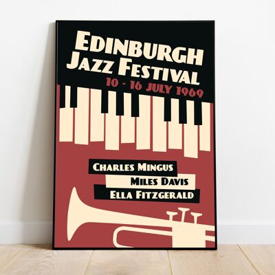 Affiche de jazz d'Édimbourg, affiche d'Ella Fitzgerald, impression de cuisine, impression de jazz, art mural vintage, impression rétro, cadeau de pendaison de crémaillère, musique jazz
Type 2