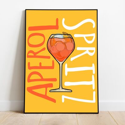 Aperol Spritz, Kitchen Poster, Cocktail Poster, Pop Art Print, Foodie Gift, Minimalist Wall Art, Typography Print, Boho Decor, Housewarming Gift