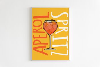 Aperol Spritz, Affiche de cuisine, Affiche de cocktail, Impression Pop Art, Cadeau gourmand, Art mural minimaliste, Impression de typographie, Décor Boho, Cadeau de pendaison de crémaillère 3