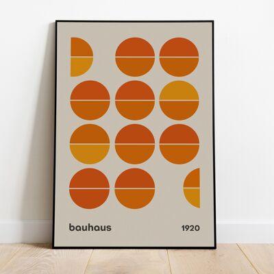 Bauhaus Poster, Orange, Mid Century Modern Wall Art, Kitchen Print, Exhibition Poster, Geometric Wall Art, Minimalist Decor, Retro Print