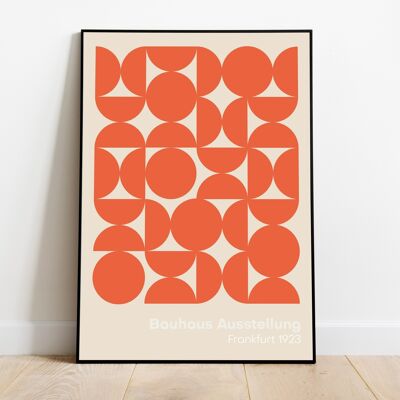 Bauhaus Poster, Orange, Mid Century Modern Wall Art, Kitchen Print, Exhibition Poster, Geometric Wall Art, Minimalist Decor, Housewarming