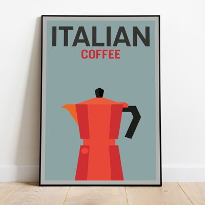 Bialetti, Coffee Poster, Kitchen Print, Mid Century Modern Wall Art, 1960s Wall Art, Boho Decor, Retro Print, Pop Culture, Minimalist Decor
Type 2