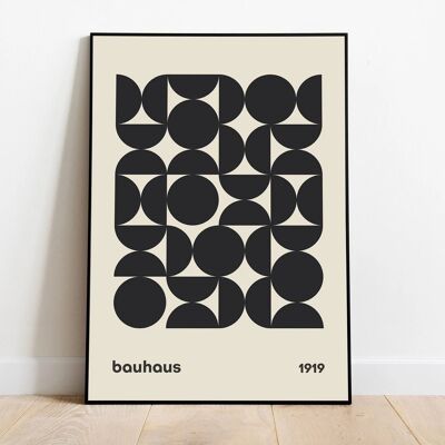 Black Bauhaus Poster, Mid Century Modern Wall Art, Kitchen Print, Exhibition Poster, Geometric Wall Art, Minimalist Decor, Housewarming Gift