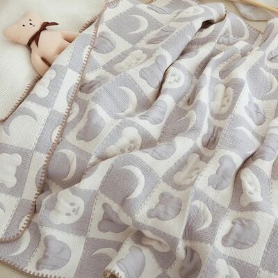 Couverture bébé | avec impression | Mousseline | coton | 120x150cm