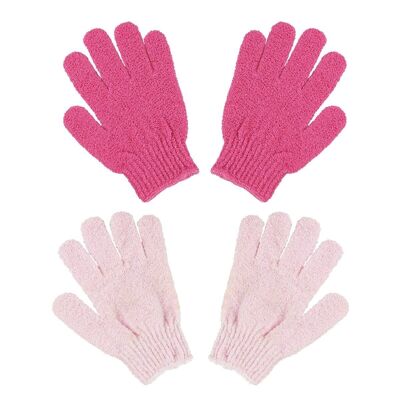 Exfoliating Gloves Pink 2 Pairs
