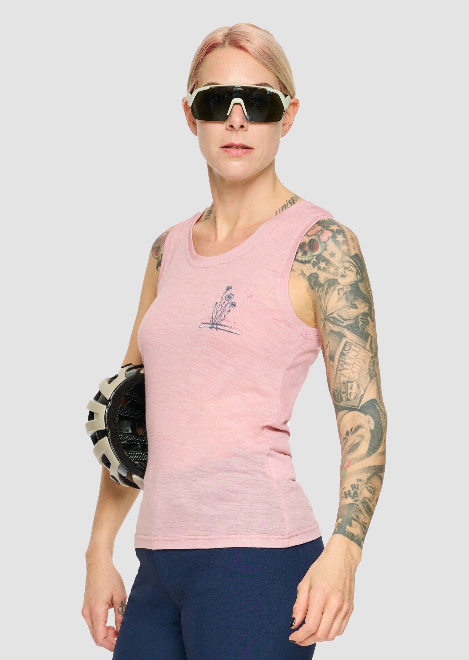 SMOOTH - Canotta funzionale in lana merino col. Shell Pink