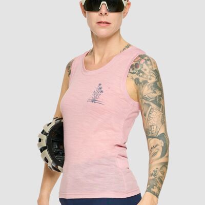 SMOOTH - Functional tank top in merino wool col. Shell Pink