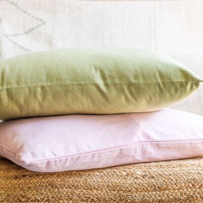 2 PINK LINEN COVERS 50X70CM