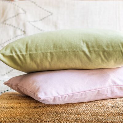 2 PINK LINEN COVERS 50X70CM