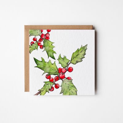 Holly Greeting Card - Bundle of Six