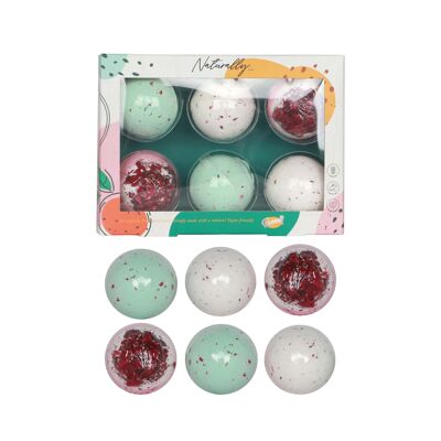 Bath set with Peony effervescent ball -6pcs