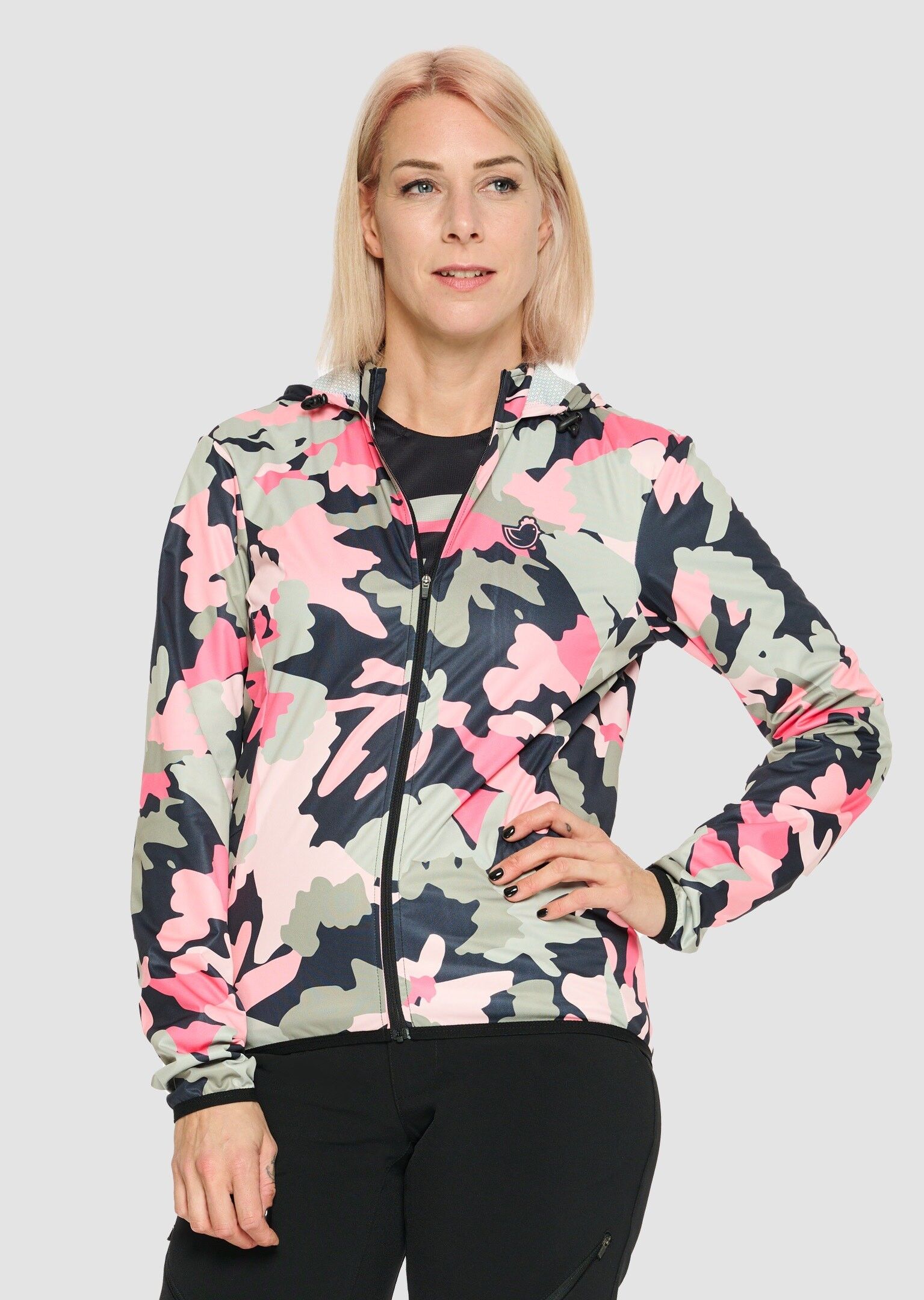 EASY - Waterproof jacket with hood col. Camo Flower
