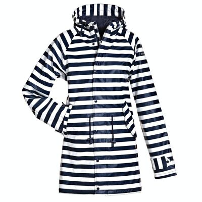 Raincoat 100% waterproof - navy / block stripes