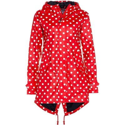 Raincoat 100% waterproof - red with dots