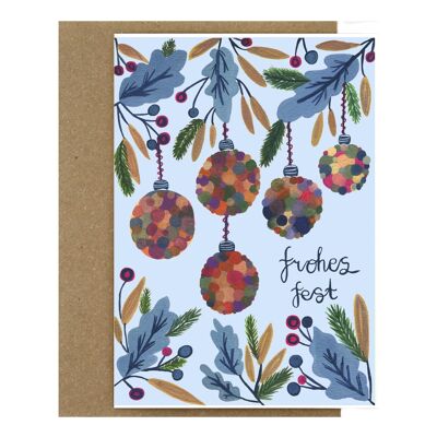 Christmas ornament in blue | christmas card