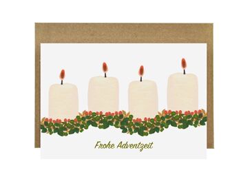 Bougies de l'Avent | Carte de l'Avent et de Noël 1