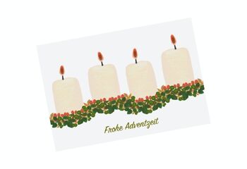 Bougies de l'Avent | Carte de l'Avent et de Noël 2