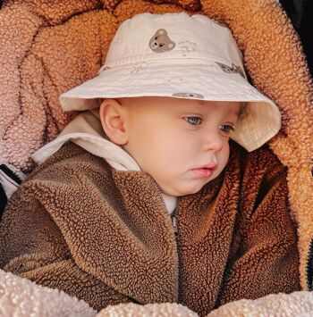Chapeau de soleil pour bébé en peluche | Ours Beige 2