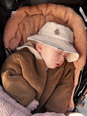 Chapeau de soleil pour bébé en peluche | Ours Beige 5