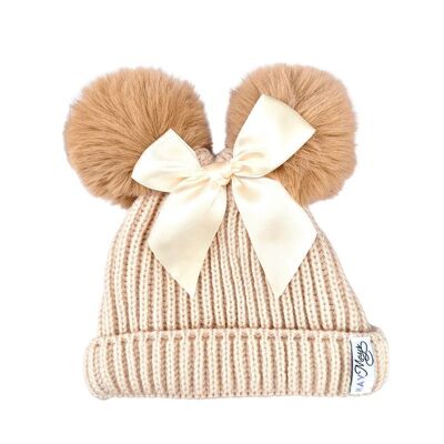 Gorro de invierno bebé Claire | Beige de punto | mayo mayos