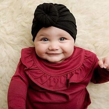 Chapeau bébé turban noir | Velours Mae | 0-2 ans | mai mai 2