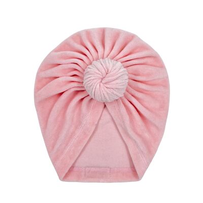 Cappello da neonato turbante rosa | Velluto Mae | 0-2 anni | Maggio maggio